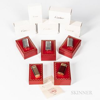 Five Cartier "Briquets" Lighters