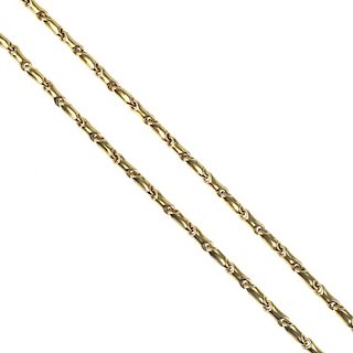 CHIMENTO - an 18ct gold necklace. The fancy-link chain, with lobster clasp. Signed Chimento. Hallmar