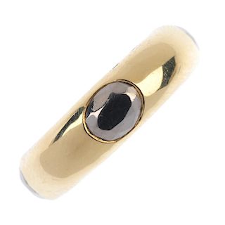 FRED - a hematite band ring. Designed as a series of oval-shape hematite, to the plain band. Signed