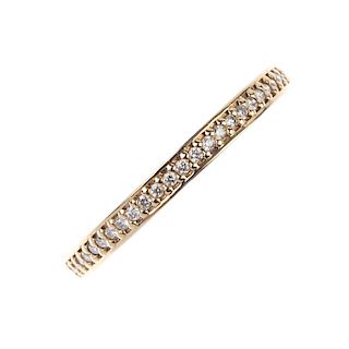 PANDORA - a 14ct gold diamond full-circle eternity ring. The brilliant-cut diamond line, with foliat