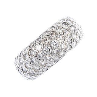 TIFFANY & CO. - a diamond band ring. Designed as five rows of pave-set diamonds. Signed Tiffany & Co