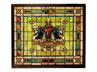 A Rudy Bros. Stained Glass Window Panel 