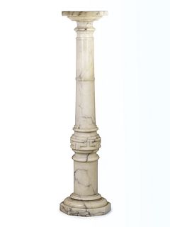 A Neoclassical White Marble Pedestal