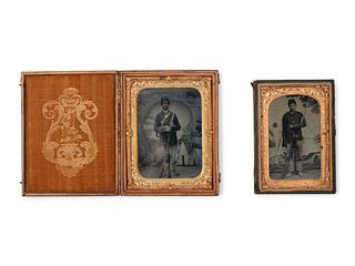Two Bayonetted Long-Rifleman Tintypes