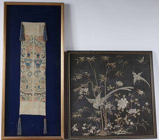 Chinese Silk Embroidery of Birds and Bamboo