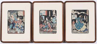 Three Woodblock Prints, Tsukioka Yoshitoshi