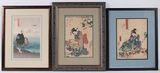 Two Japanese Woodblock Prints of Geishas