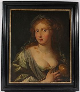 Oil on Canvas, Portrait of an Elegant Lady