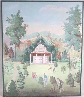 Painting on Canvas, Gardeners at Various Pursuits