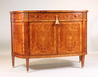 George III Style Inlaid Bowfront Cabinet