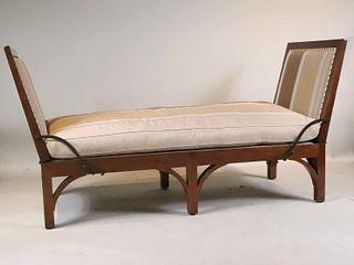 Mahogany Striped-Upholstered Holly Hunt Daybed