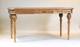Provincial Style Carved Oak Dining Table