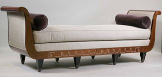 Neoclassical Style Inlaid Mahogany Daybed
