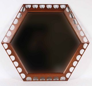 Howard Miller Walnut Framed Hexagonal Mirror