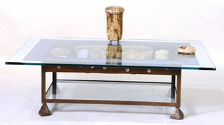 Stone, Glass, and Metal Table, Mark Mennin