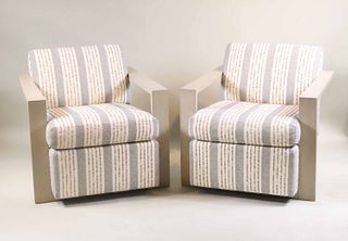 Pair of Thom Filicia Upholstered Club Chairs