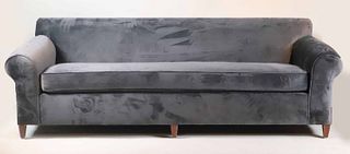 Century Furniture Grey Velvet Upholstered Sofa