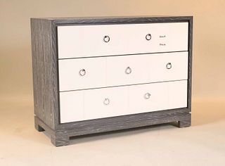 Grey-Stained and White-Lacquer Chest of Drawers