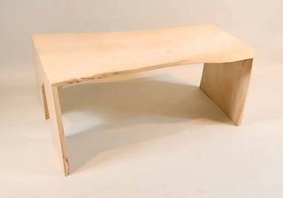 Modern Bleached Wood Live Edge Style Low Table