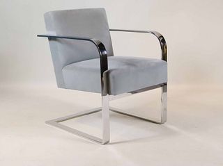 Ralph Lauren Grey-Suede and Chrome Office Chair