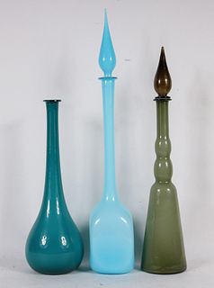 Three Art Glass Bottles