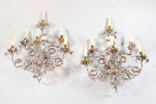 Pair of Louis XVI Style Six-Light Wall Sconces