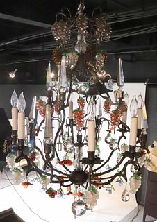 Louis XV Style Glass Fruit Mounted Chandelier
