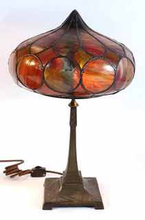Tiffany Studios Stained Glass Table Lamp
