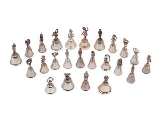 A Collection of Twenty-Four Silver-Plate Bells 