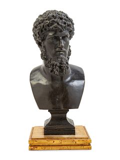 A Bronzed Composition Bust After the Antique