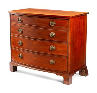A Chippendale Mahogany Bowfront Chest of Drawers