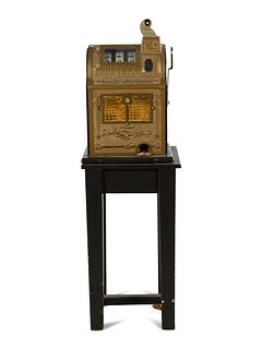 A Mills Gooseneck 25-Cent Jackpot Slot Machine