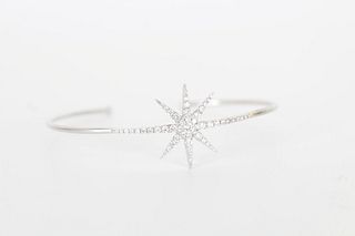 18K White Gold & Diamond Star Bracelet