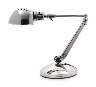 A Chromed Metal Articulated Desk Lamp 