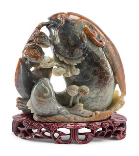 A Chinese Carved Hardstone Sculpture