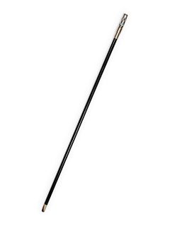 A French Silvered Metal and Mother-of-Pearl Mounted Ebony Atomizer 'System' Walking Stick