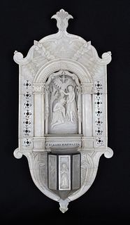 Carved, Exceptional European Mother of Pearl Font