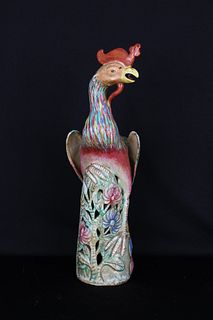 Chinese Multi-Color Glazed Porcelain Rooster