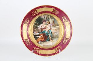 Antique Royal Vienna Porcelain Dish, Signed