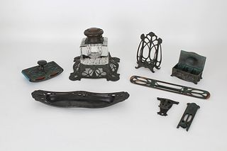 Bronze Art Nouveau Reed and Barton Desk Set