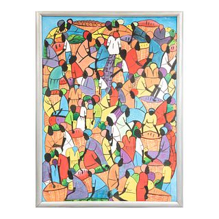 GLADYS AGUSTÍN "La Habana" Sin firma Acrílico sobre tela Enmarcado 103 x 77 cm