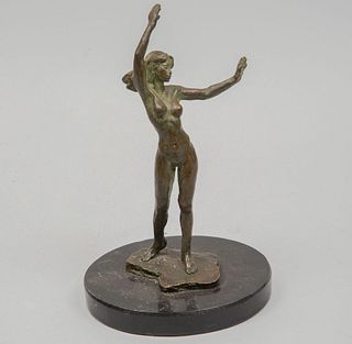 VÍCTOR GUTIÉRREZ. "Estudio No. 2", 1987 Firmada. Fundición en bronce X-XII. Con base y etiqueta de Arte Nucleo. 24 cm altura (con base)