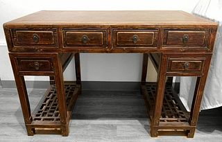 Chinese Jumu Wood Desk with Marble