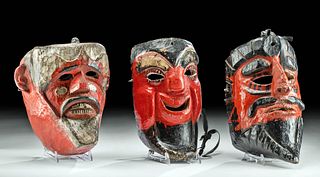 Vintage Guatemalan Wood Dance Masks (3)