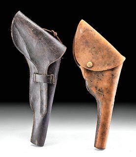 19th C. American Leather Pistol Holsters (pr)