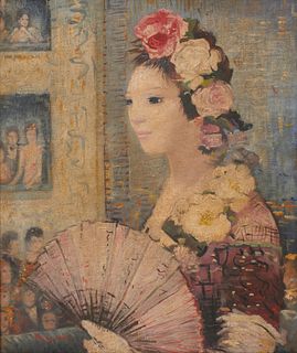DIETZ EDZARD, French 1893-1963, Untitled (Woman with Fan)