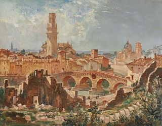CHARLES ERNEST CUNDALL, English 1890-1971, A View of Verona, 1938