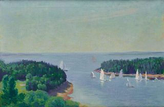 CHARLES SYDNEY HOPKINSON, American 1869-1962, Looking East (Northeast Harbor from Dr. Harte's Porch)