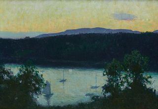 CHARLES SYDNEY HOPKINSON, American 1869-1962, Looking West (Northeast Harbor from Dr. Harte's Porch)