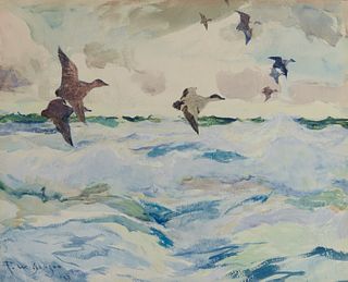 FRANK WESTON BENSON, American 1862-1951, Sea Ducks, 1925